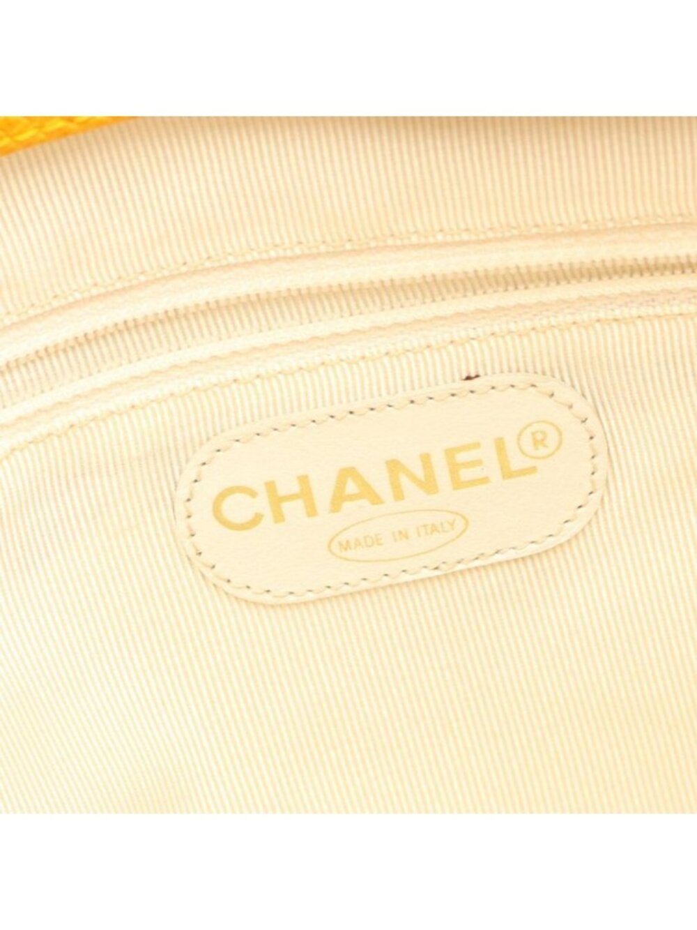 Chanel Tote Triple CC Logo Orange Caviar Leather Coco - Picture 4 of 10